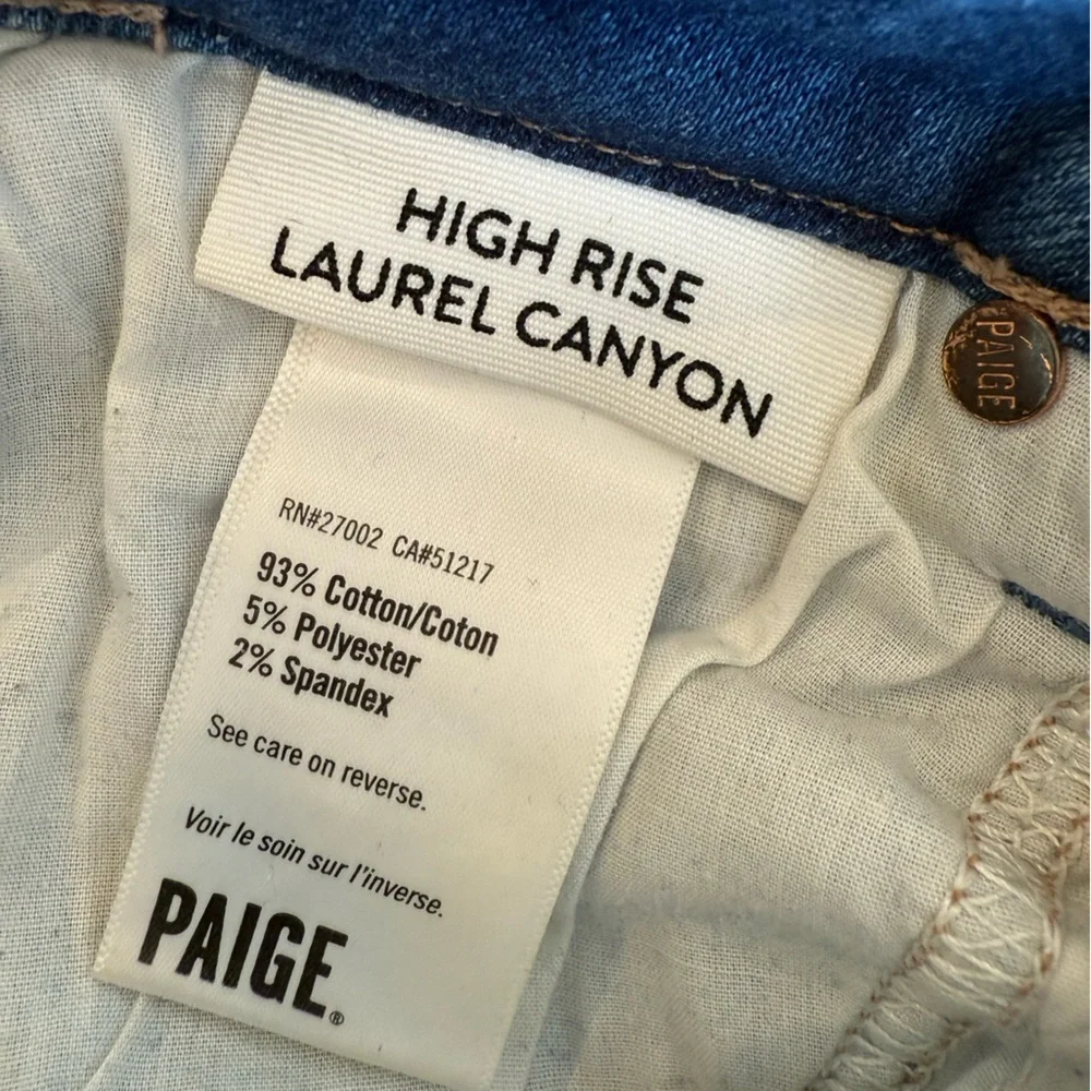 PAIGE Women's Straight Leg Blue Jeans - Picture 6 of 6